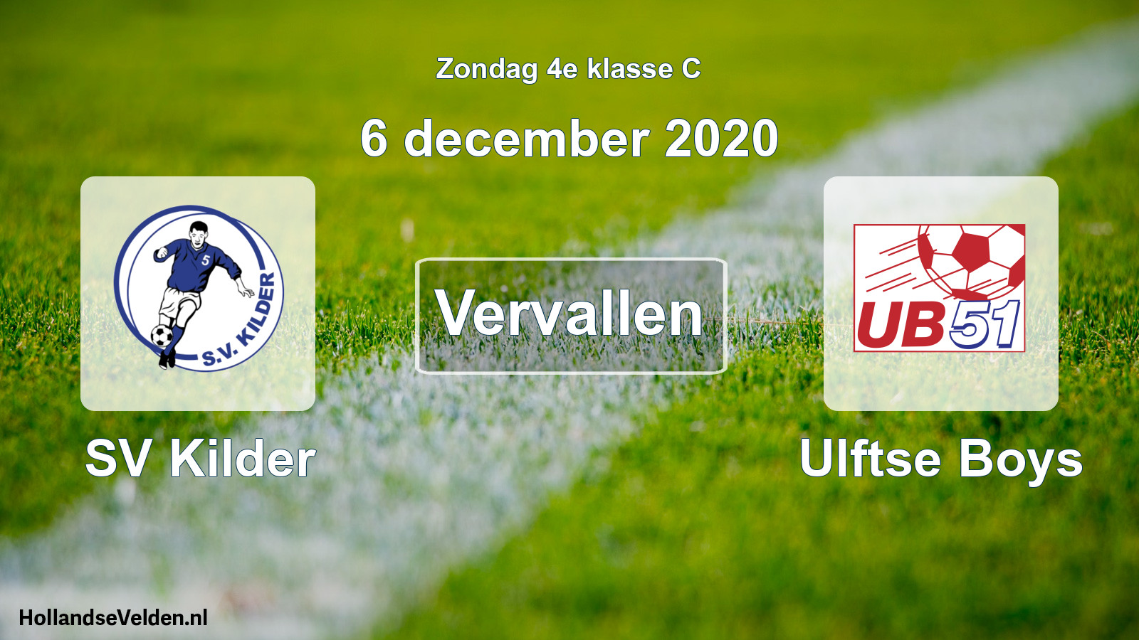 Scheduled Match: SV Kilder - Ulftse Boys (6 December 2020)