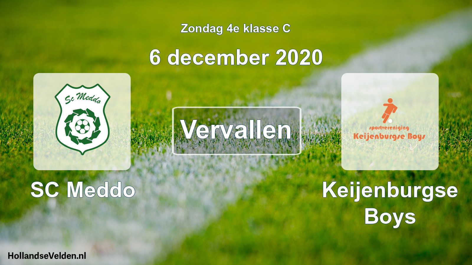 Scheduled Match: SC Meddo - Keijenburgse Boys (6 December 2020)