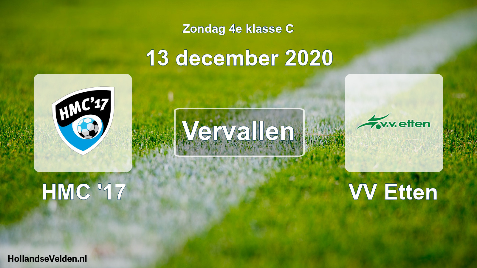 Scheduled Match: HMC '17 - VV Etten (13 December 2020)