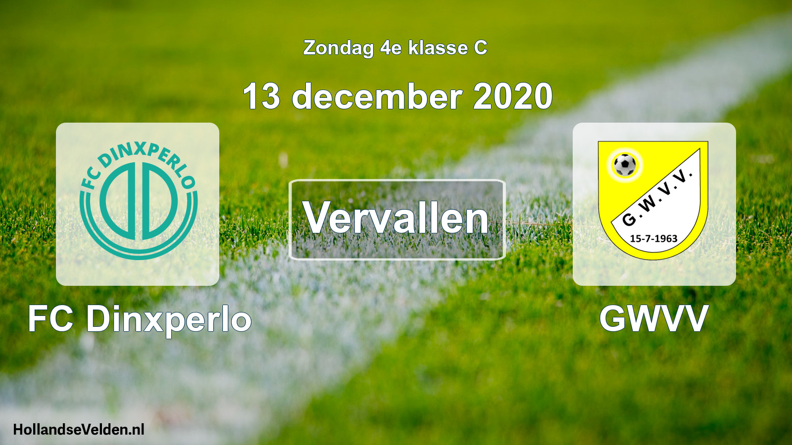 Scheduled Match: FC Dinxperlo - GWVV (13 December 2020)