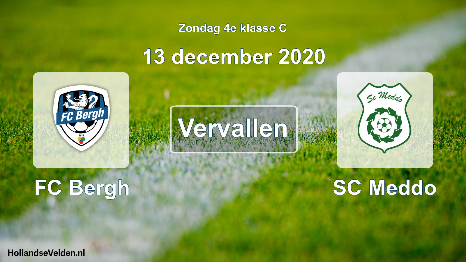 Scheduled Match: FC Bergh - SC Meddo (13 December 2020)