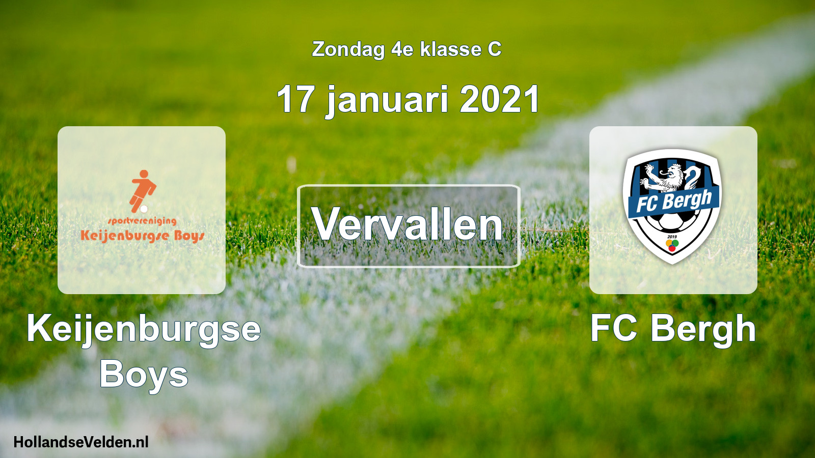 Scheduled Match: Keijenburgse Boys - FC Bergh (17 January 2021)