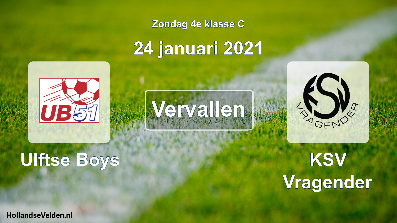 Scheduled Match: Ulftse Boys - KSV Vragender (24 January 2021)