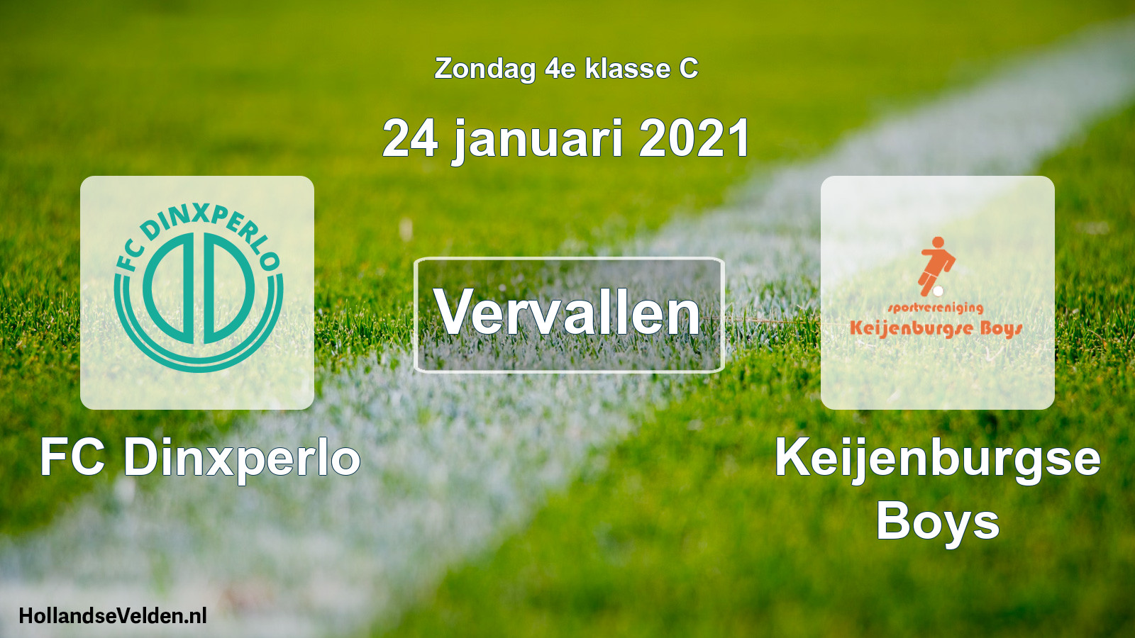 Scheduled Match: FC Dinxperlo - Keijenburgse Boys (24 January 2021)