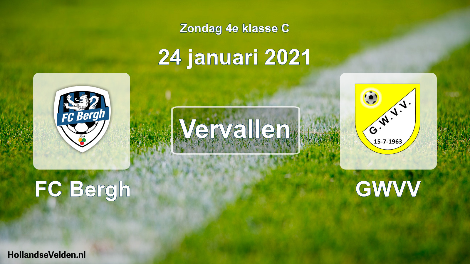 Scheduled Match: FC Bergh - GWVV (24 January 2021)