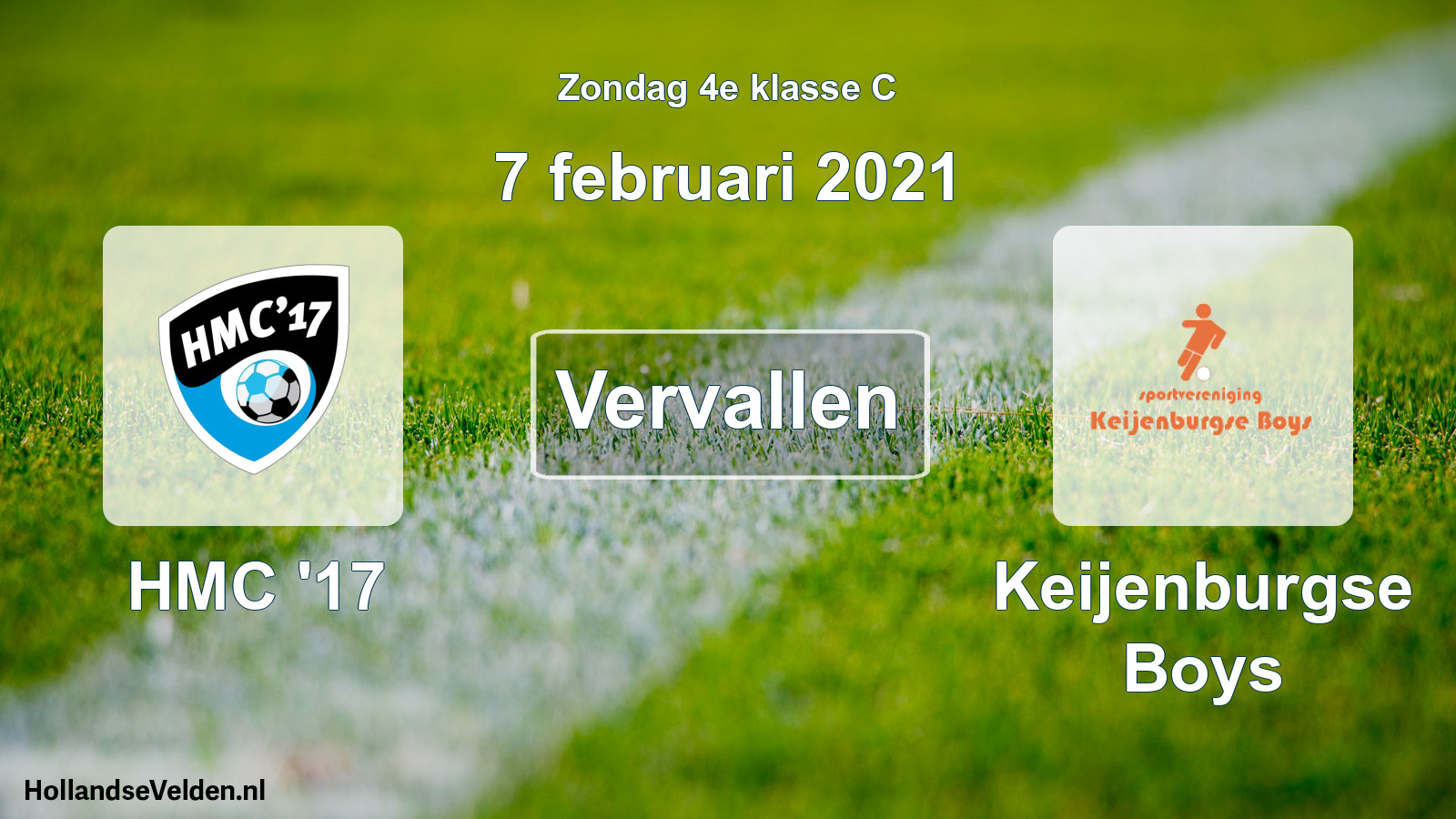 Scheduled Match: HMC '17 - Keijenburgse Boys (7 February 2021)
