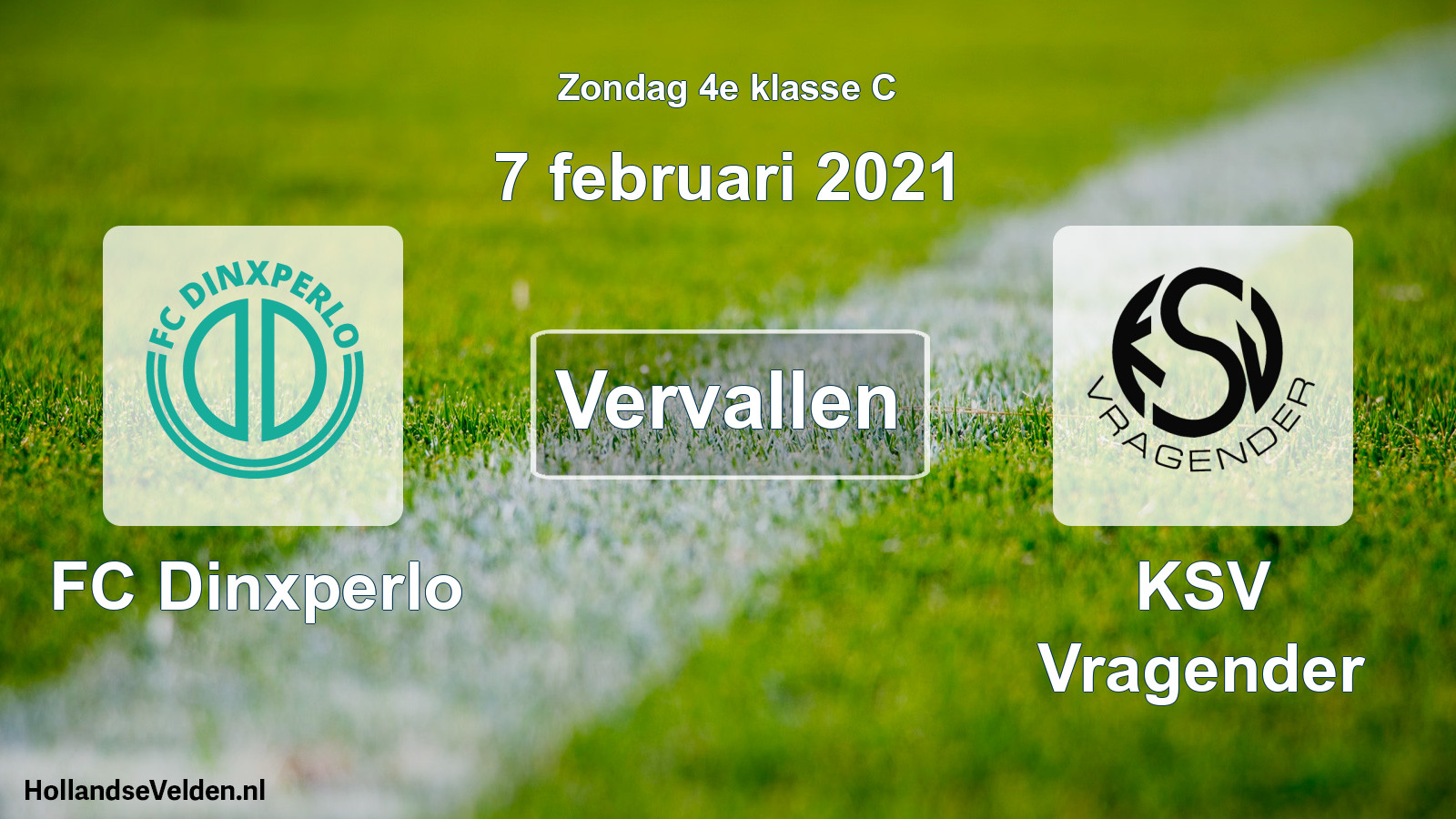 Scheduled Match: FC Dinxperlo - KSV Vragender (7 February 2021)