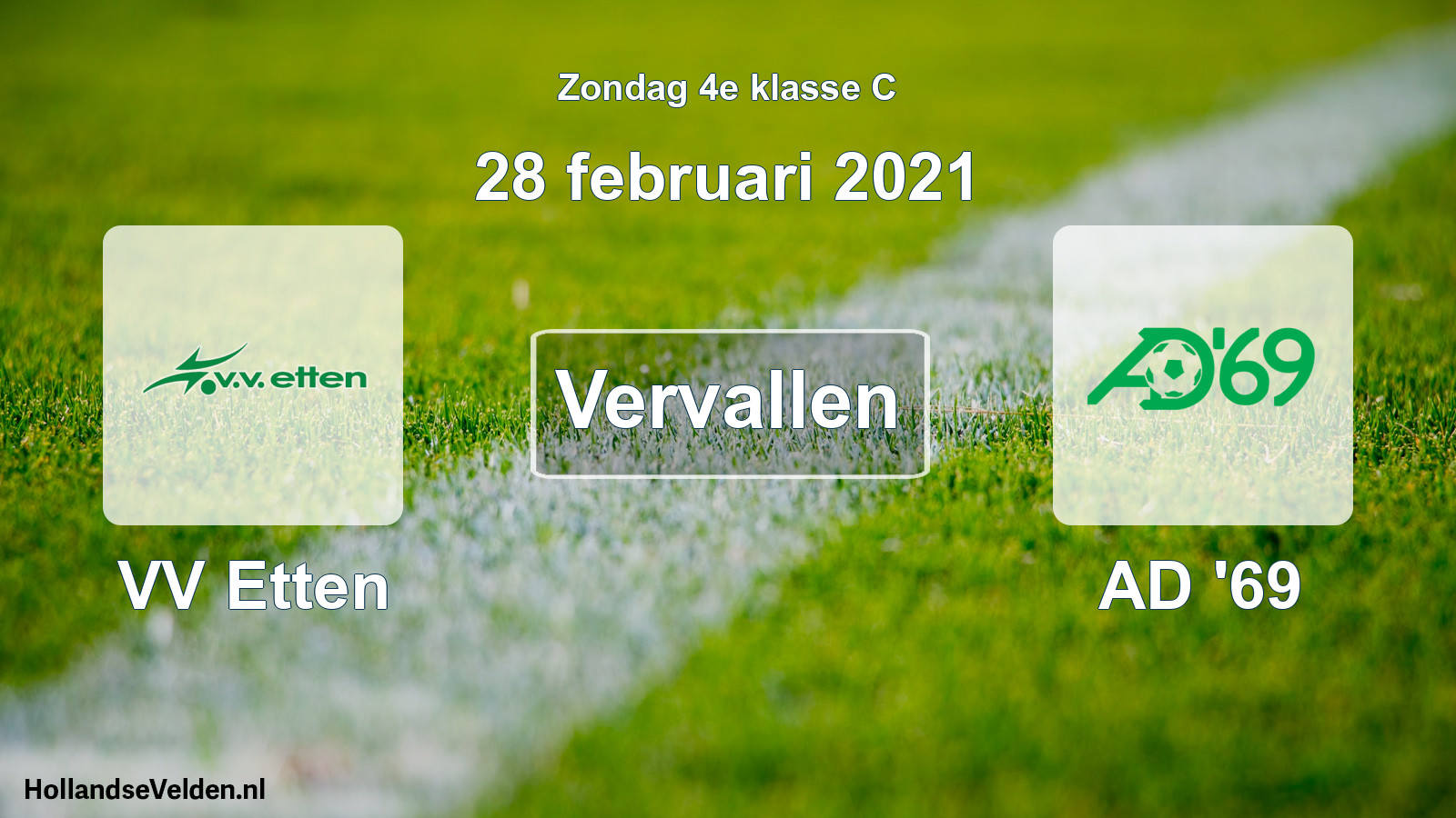 Scheduled Match: VV Etten - AD '69 (28 February 2021)
