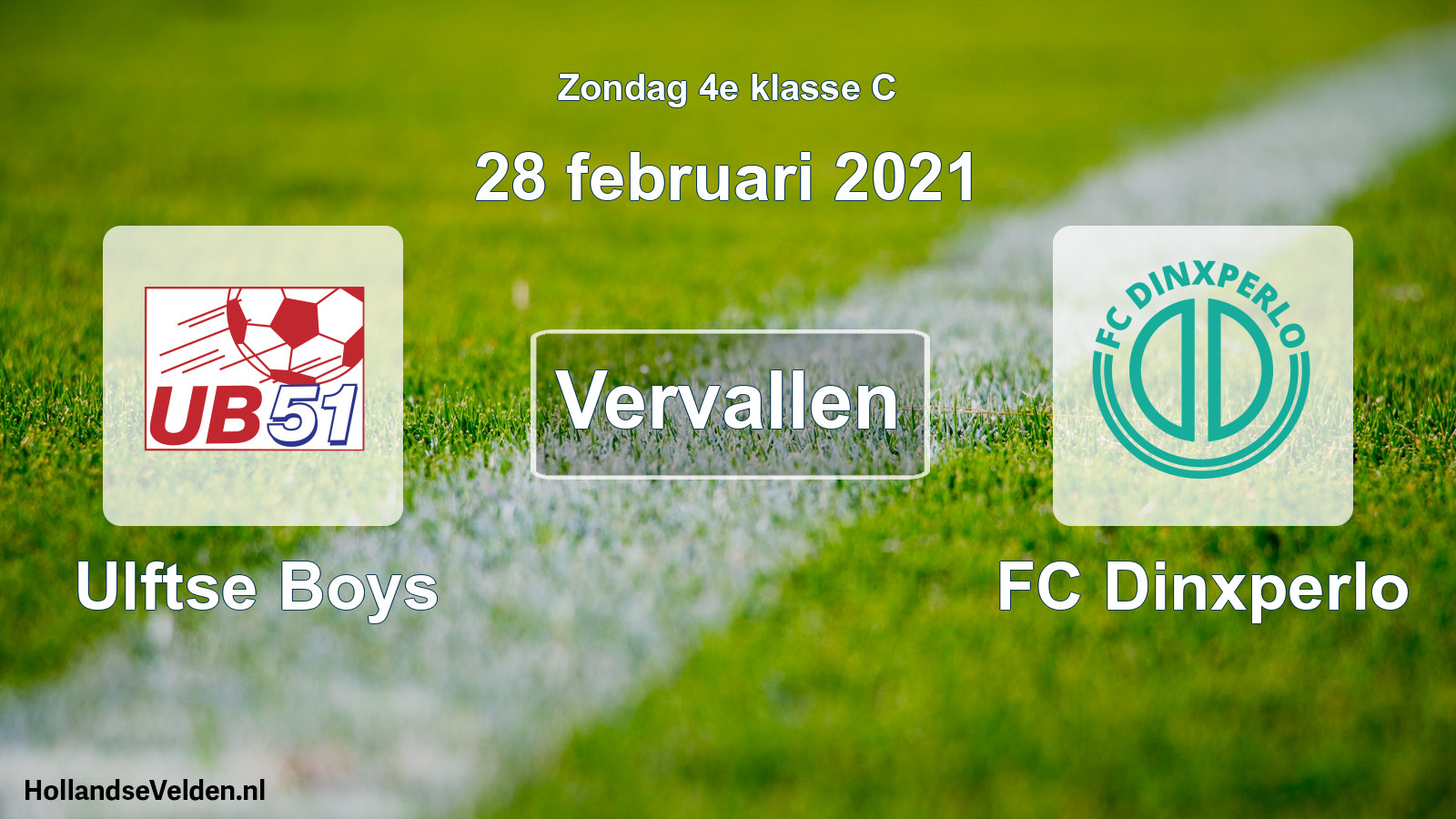 Scheduled Match: Ulftse Boys - FC Dinxperlo (28 February 2021)
