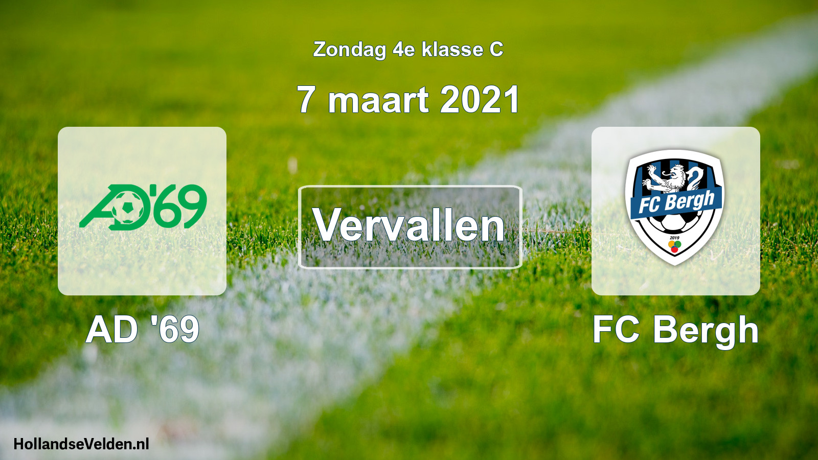 Scheduled Match: AD '69 - FC Bergh (7 March 2021)