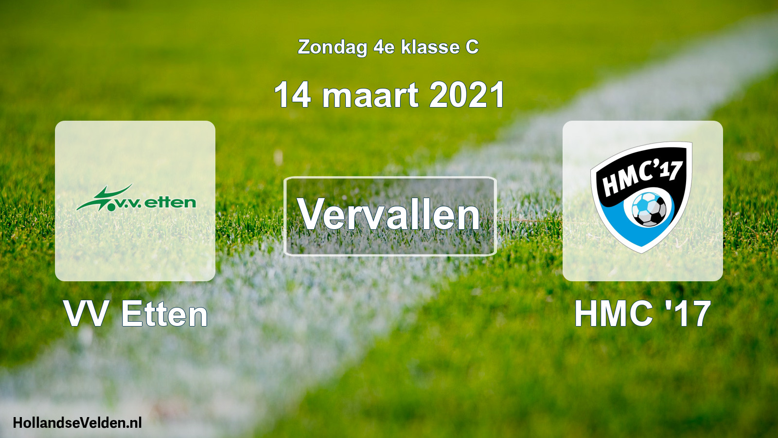 Scheduled Match: VV Etten - HMC '17 (14 March 2021)