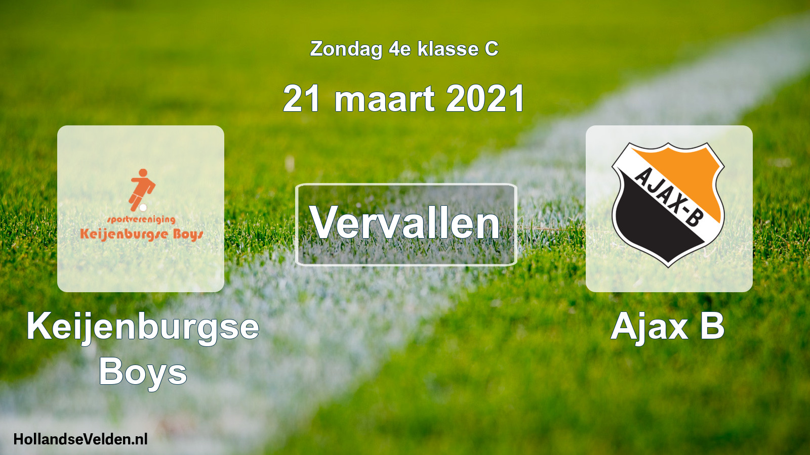 Scheduled Match: Keijenburgse Boys - Ajax B (21 March 2021)