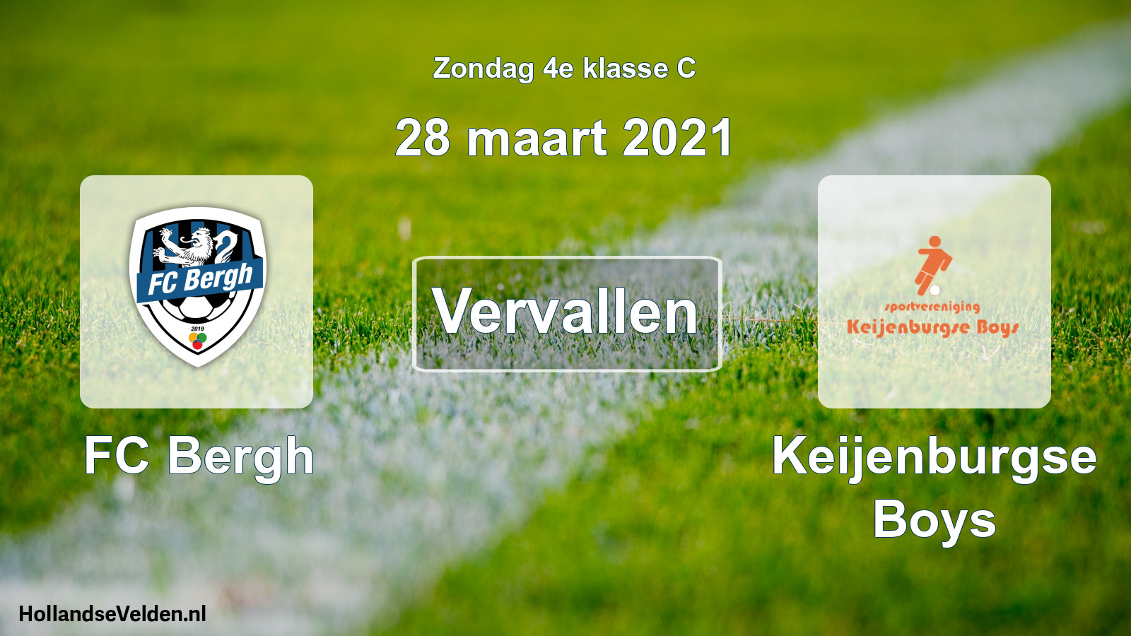 Scheduled Match: FC Bergh - Keijenburgse Boys (28 March 2021)