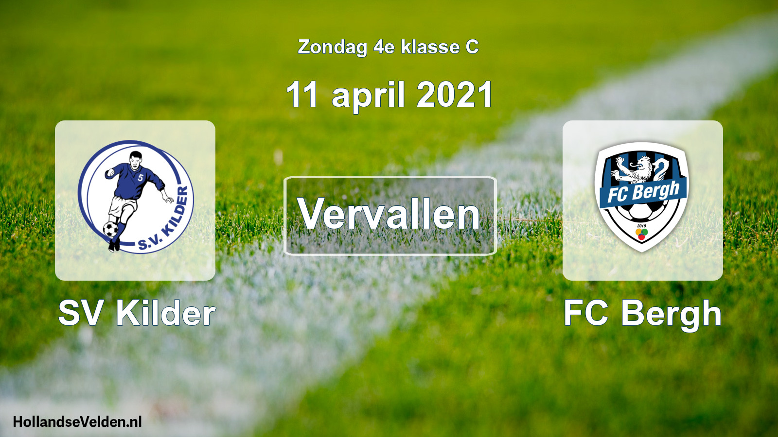 Scheduled Match: SV Kilder - FC Bergh (11 April 2021)