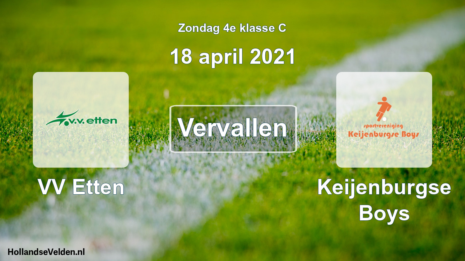 Scheduled Match: VV Etten - Keijenburgse Boys (18 April 2021)