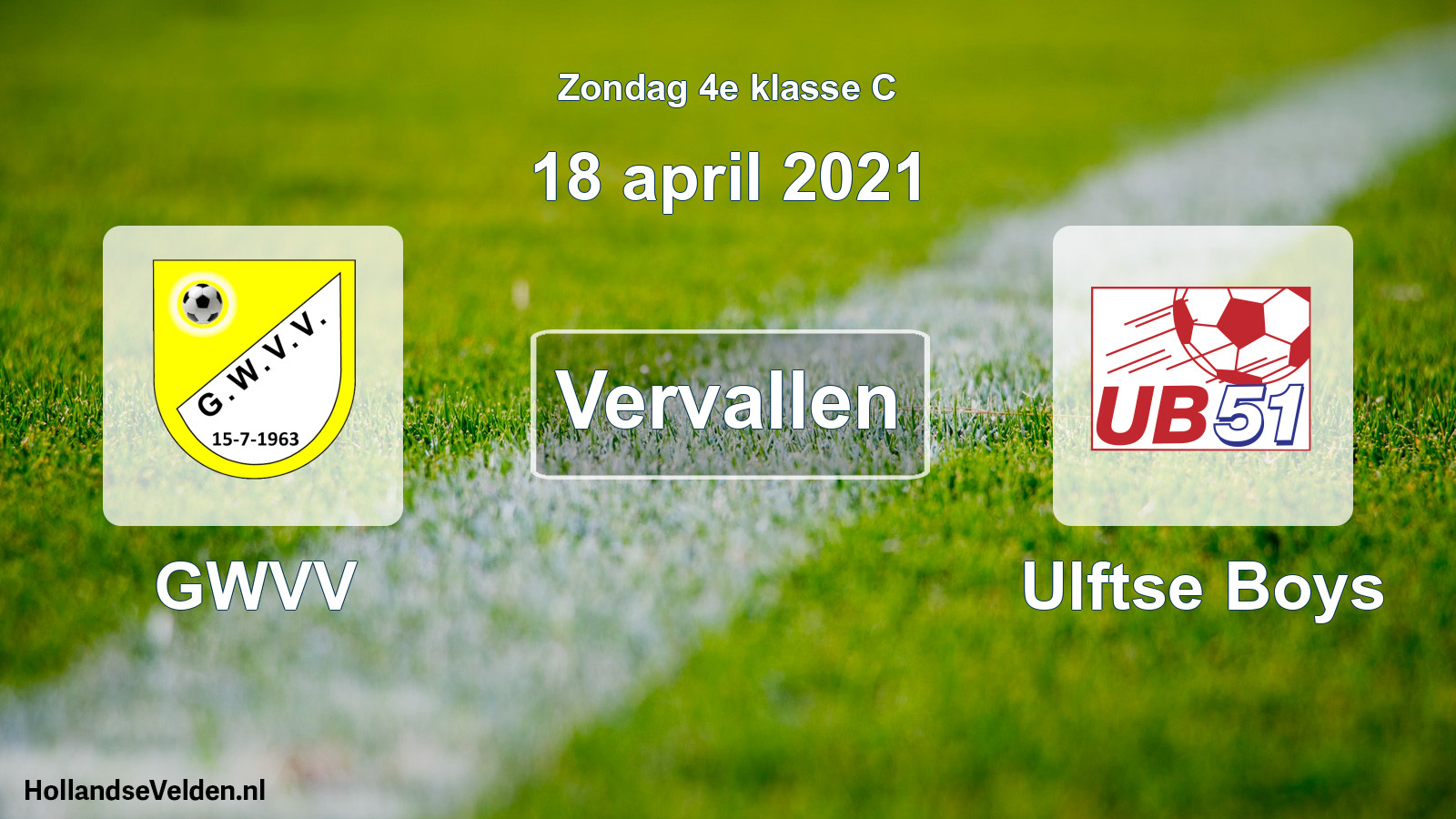 Scheduled Match: GWVV - Ulftse Boys (18 April 2021)