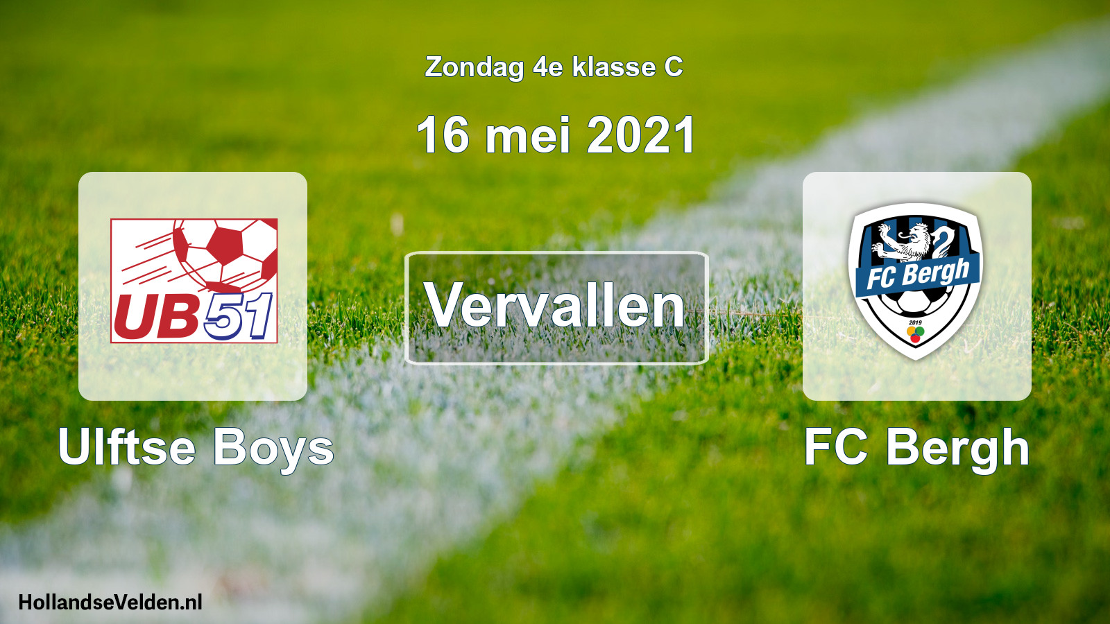 Scheduled Match: Ulftse Boys - FC Bergh (16 May 2021)