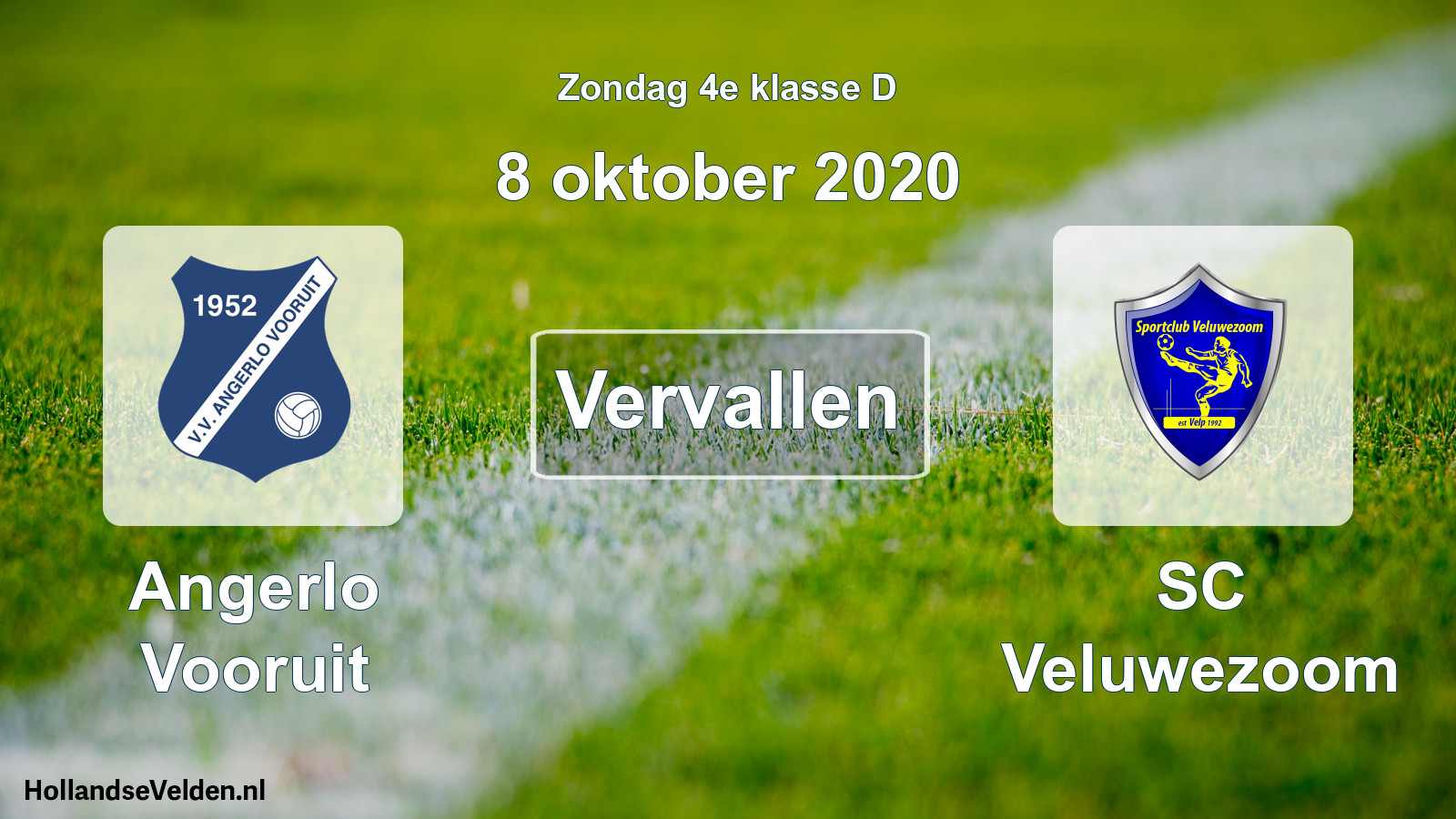 Scheduled Match: Angerlo Vooruit - SC Veluwezoom (8 October 2020)