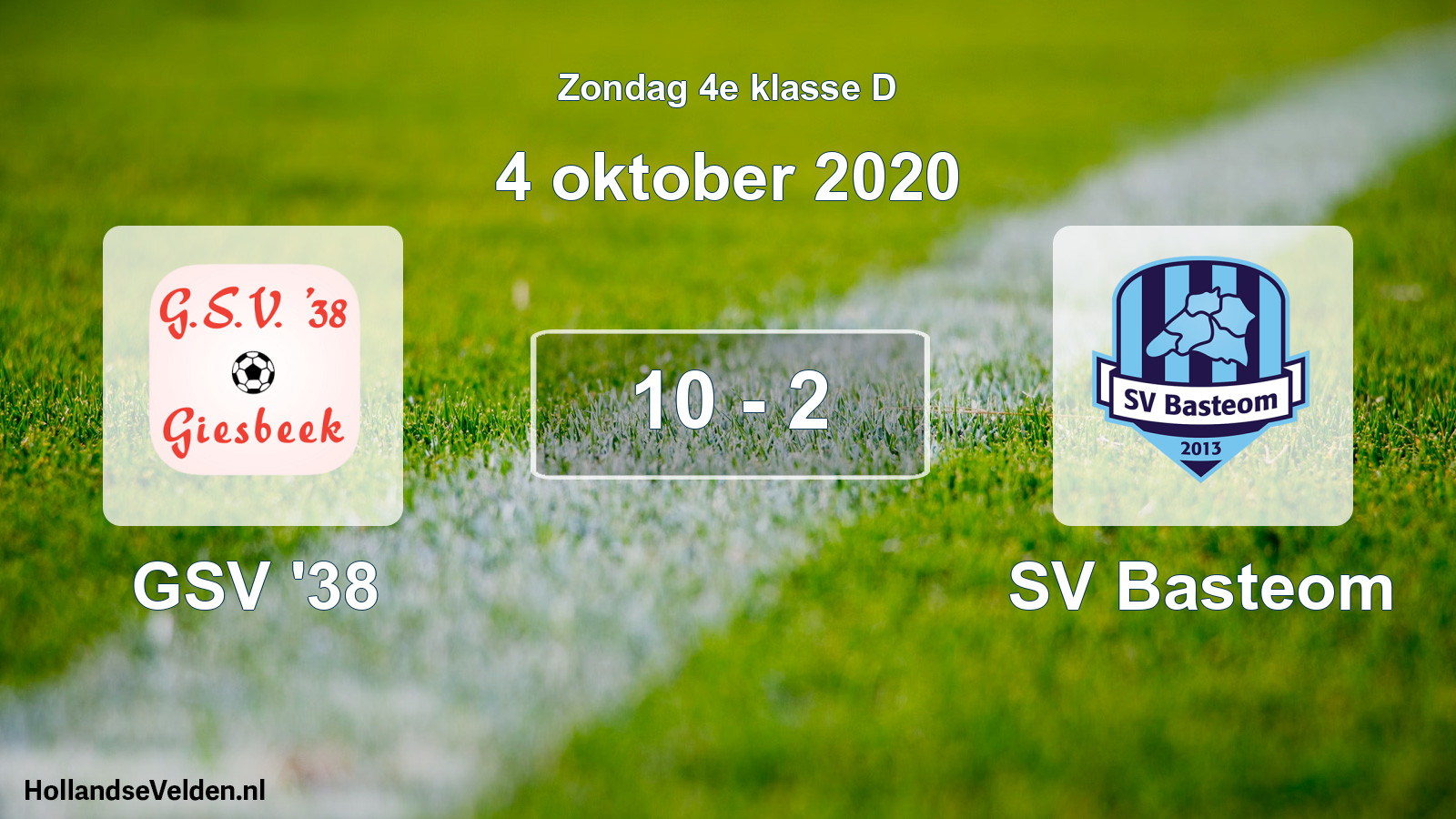 Total number of matches played: GSV '38 - SV Basteom 10 - 2 (4 October 2020)
