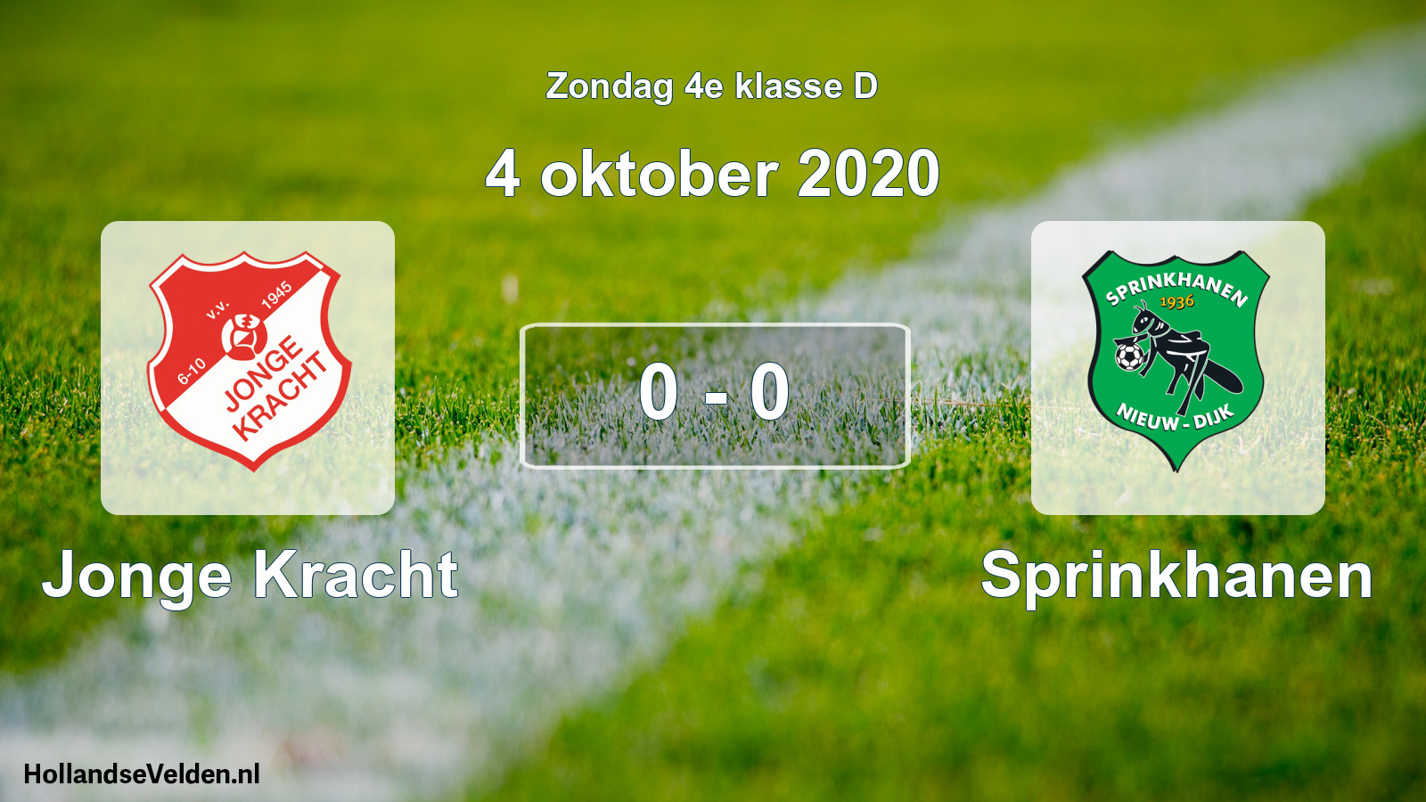 Total number of matches played: Jonge Kracht - Sprinkhanen 0 - 0 (4 October 2020)