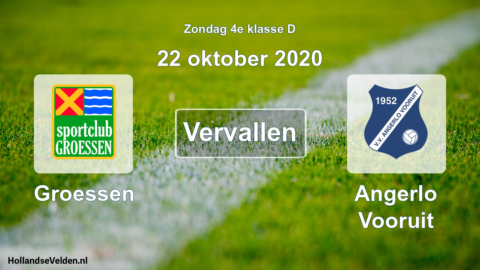 Scheduled Match: Groessen - Angerlo Vooruit (22 October 2020)