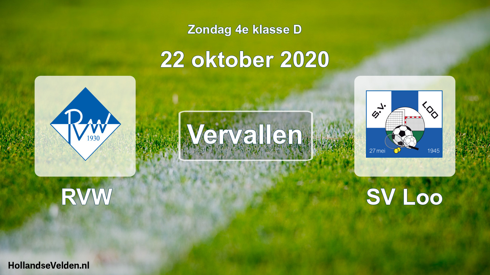 Scheduled Match: RVW - SV Loo (22 October 2020)