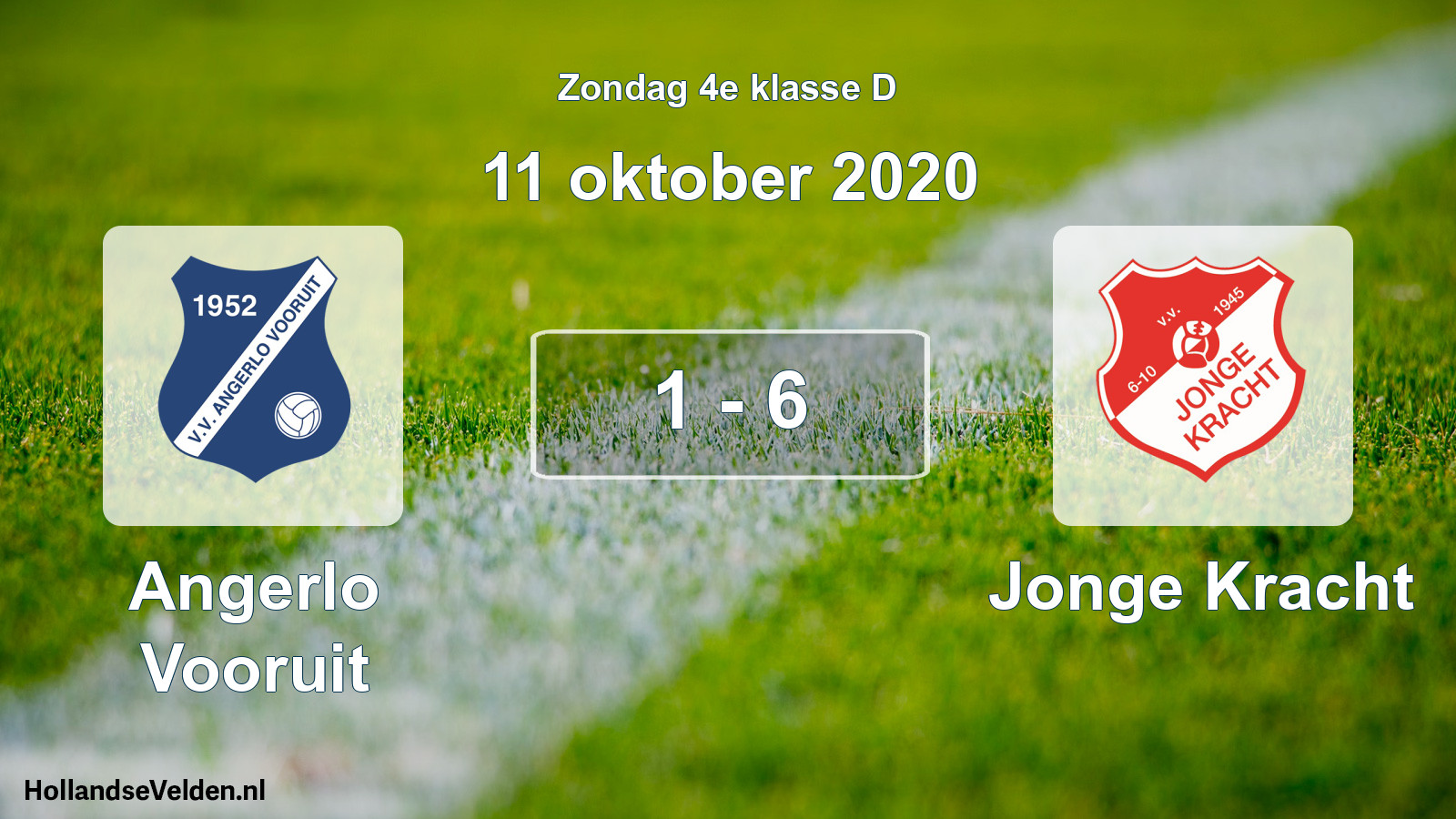 Total number of matches played: Angerlo Vooruit - Jonge Kracht 1 - 6 (11 October 2020)