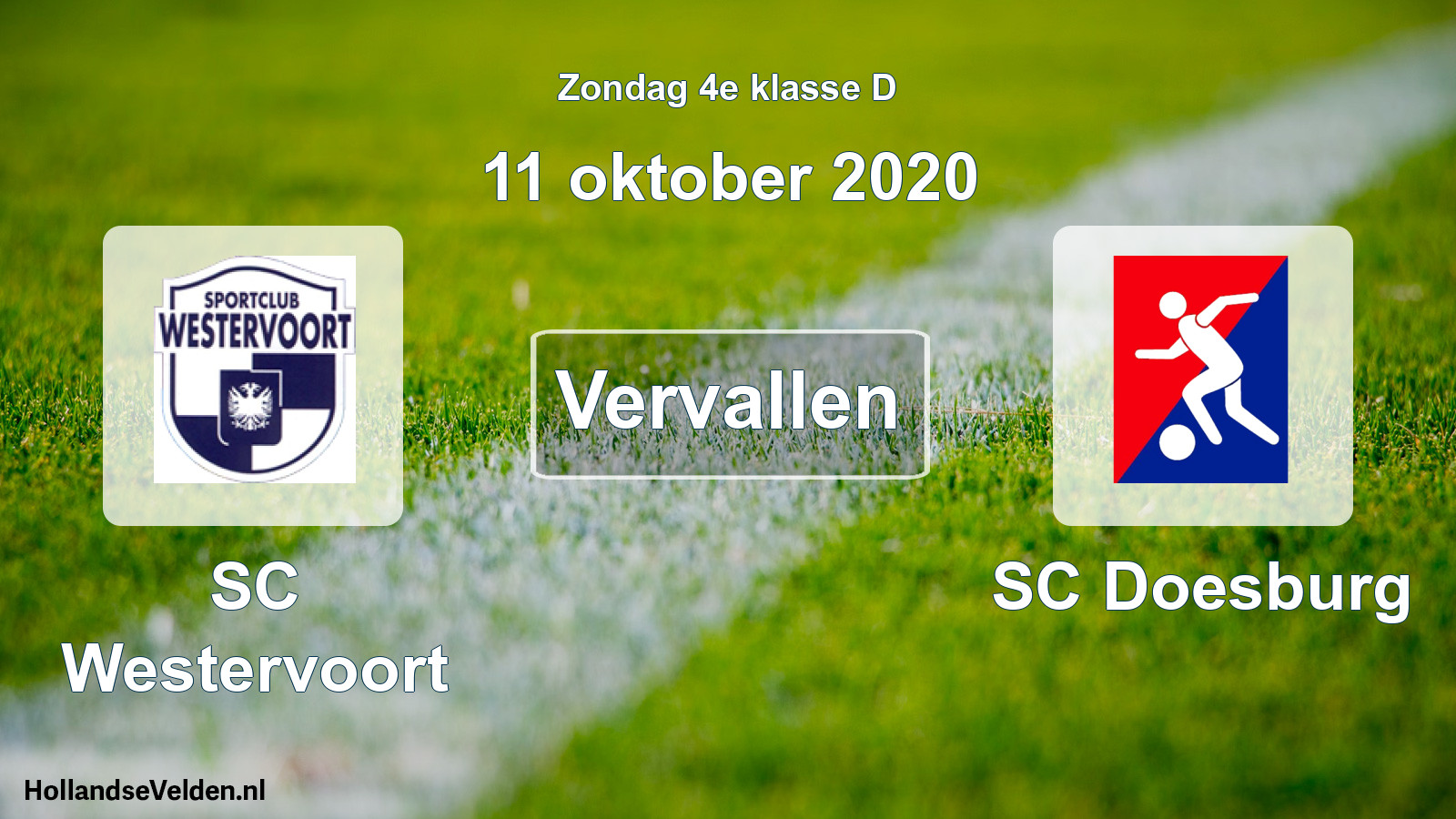 Scheduled Match: SC Westervoort - SC Doesburg (11 October 2020)