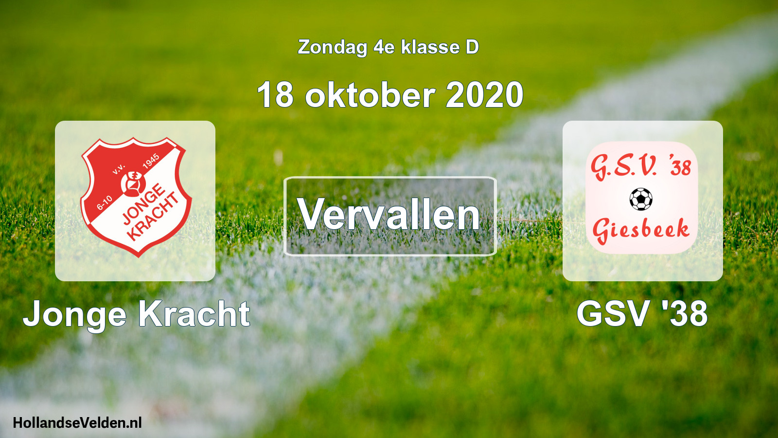 Scheduled Match: Jonge Kracht - GSV '38 (18 October 2020)