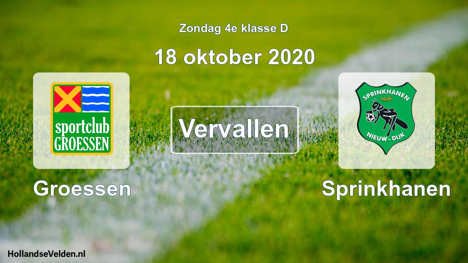 Scheduled Match: Groessen - Sprinkhanen (18 October 2020)
