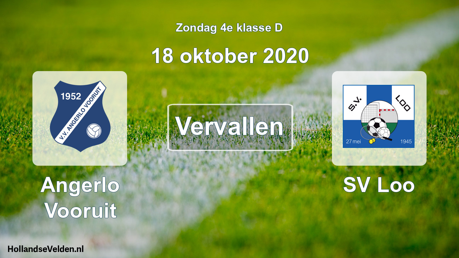 Scheduled Match: Angerlo Vooruit - SV Loo (18 October 2020)