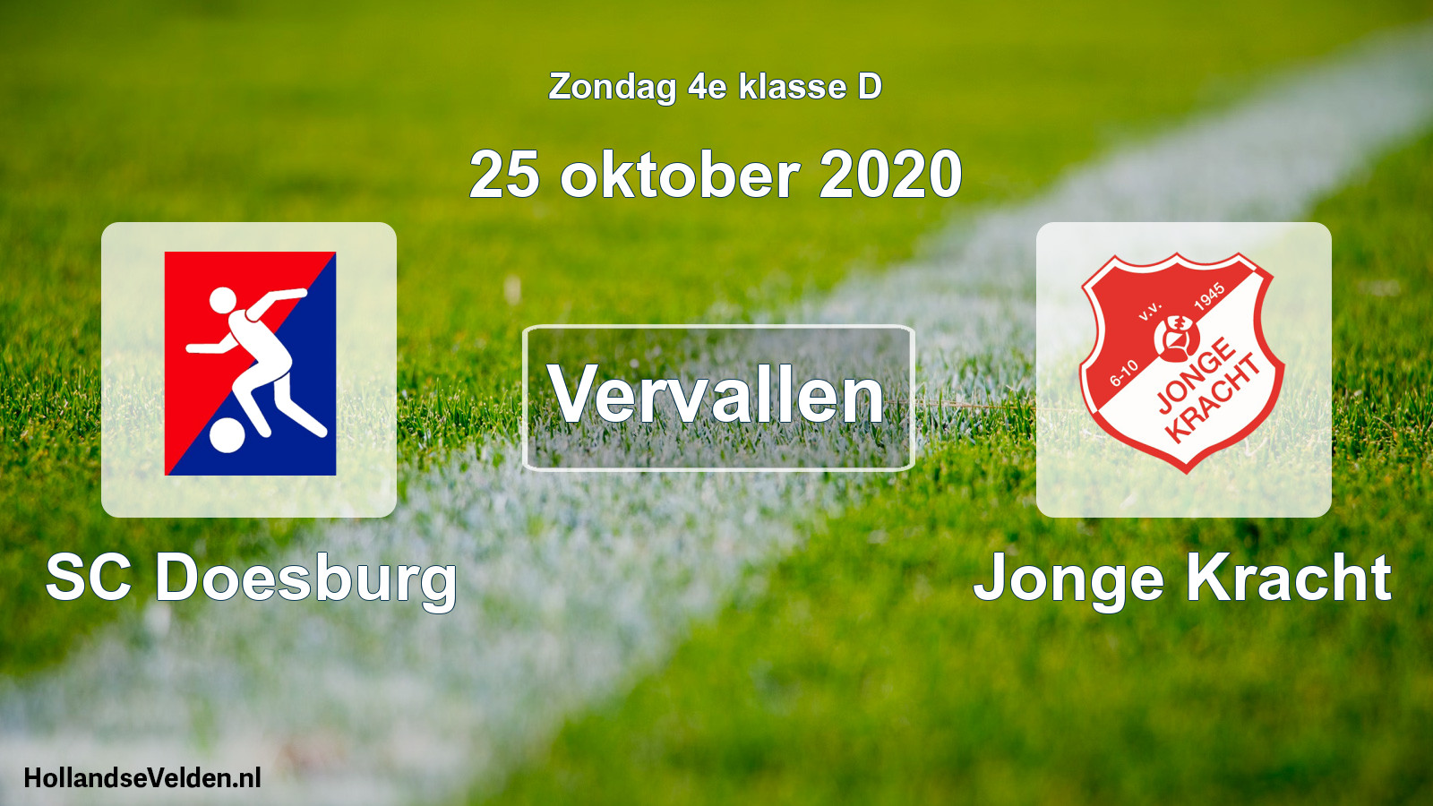 Scheduled Match: SC Doesburg - Jonge Kracht (25 October 2020)