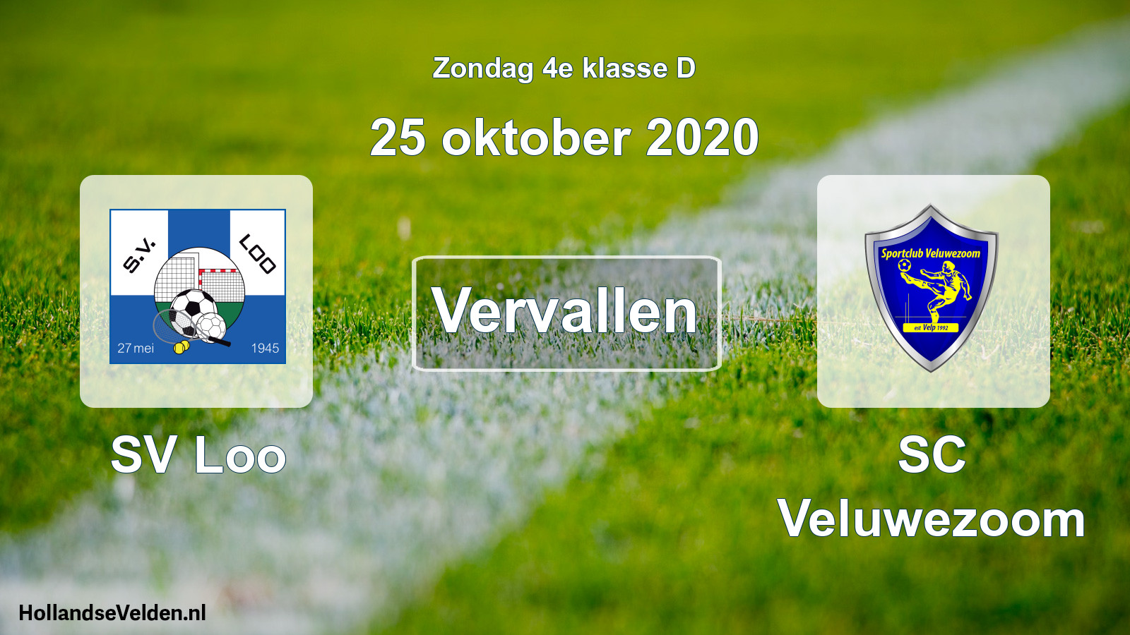 Scheduled Match: SV Loo - SC Veluwezoom (25 October 2020)