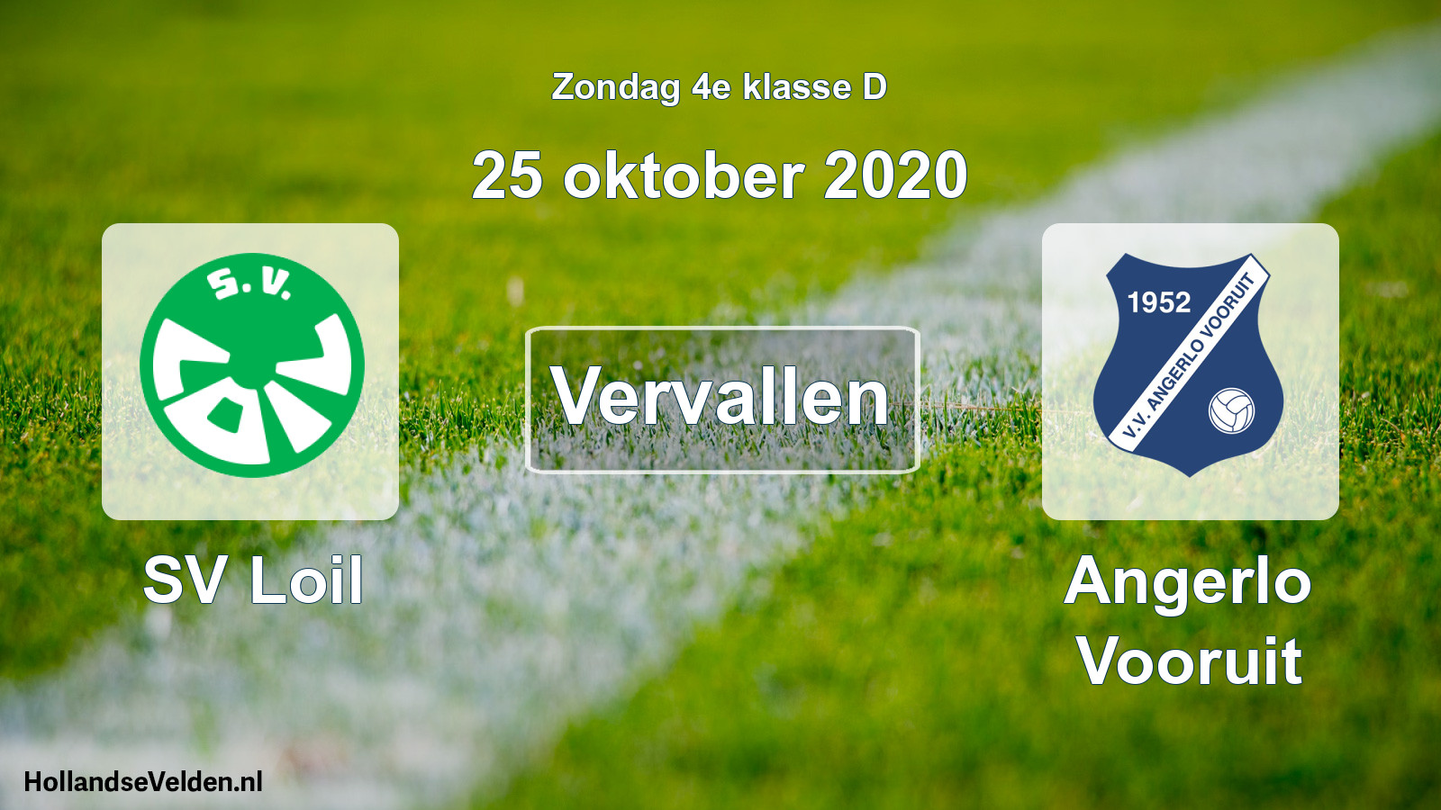 Scheduled Match: SV Loil - Angerlo Vooruit (25 October 2020)