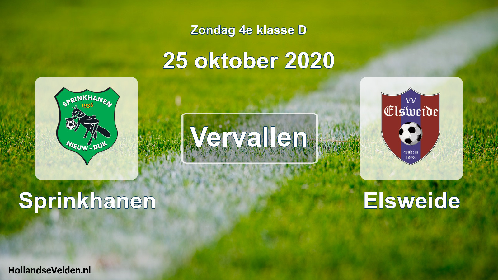 Scheduled Match: Sprinkhanen - Elsweide (25 October 2020)