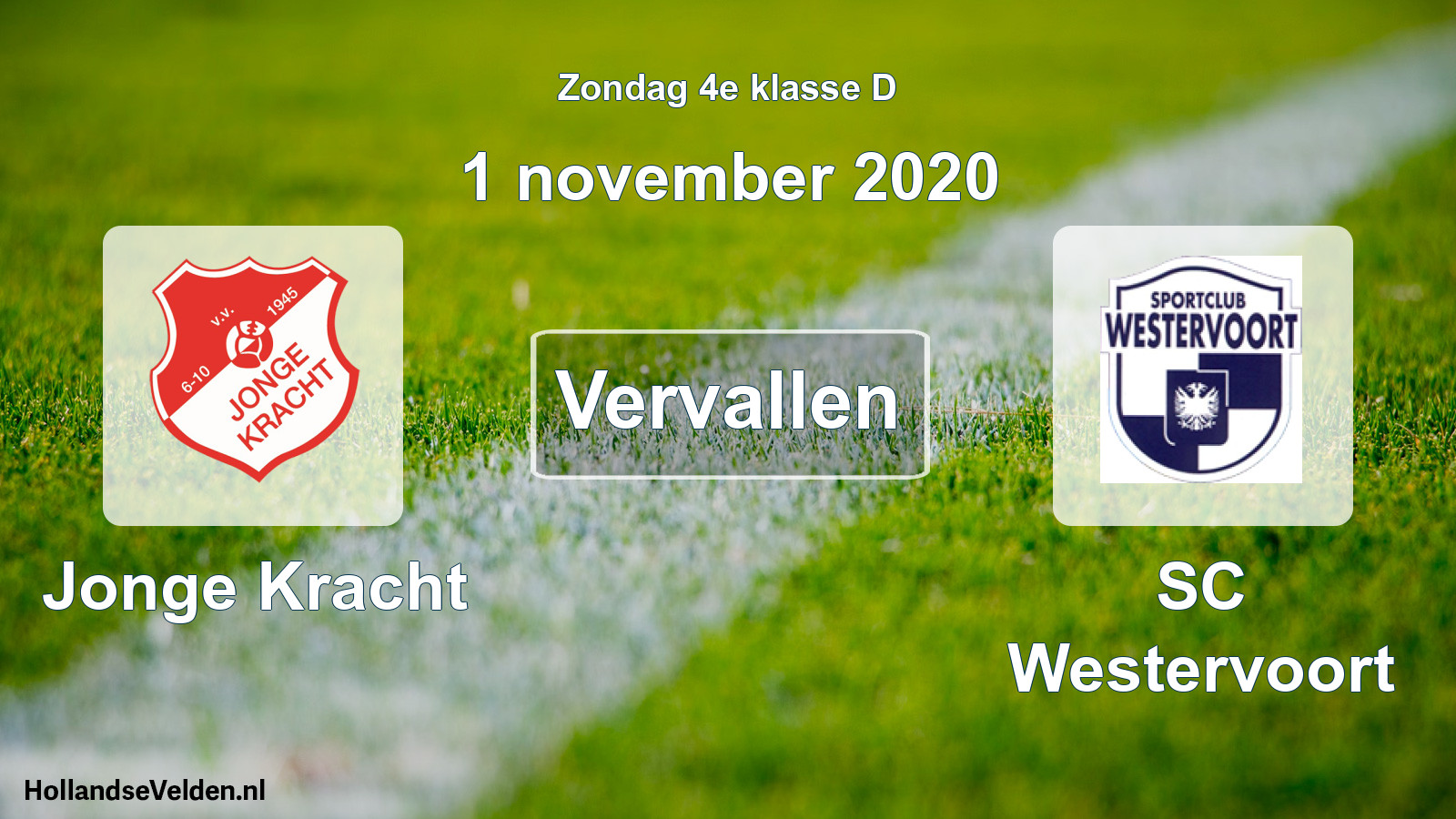 Scheduled Match: Jonge Kracht - SC Westervoort (1 November 2020)
