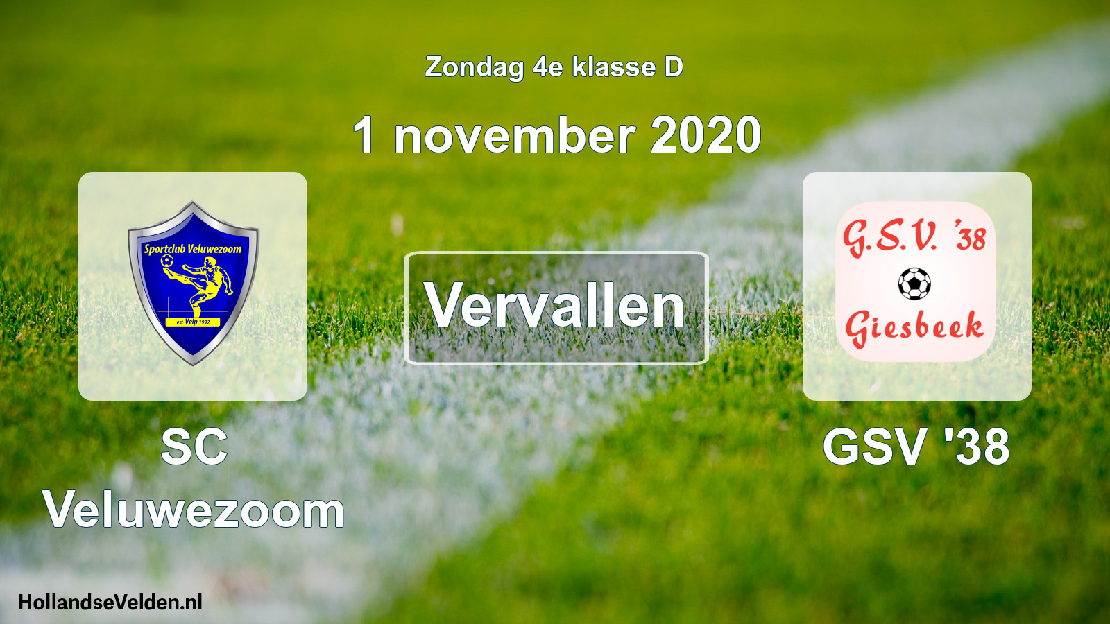 Scheduled Match: SC Veluwezoom - GSV '38 (1 November 2020)