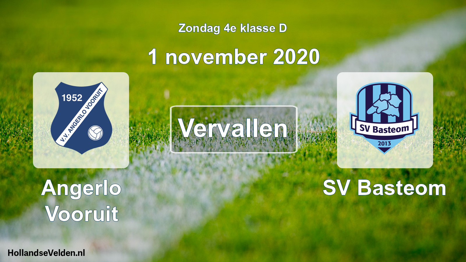 Scheduled Match: Angerlo Vooruit - SV Basteom (1 November 2020)
