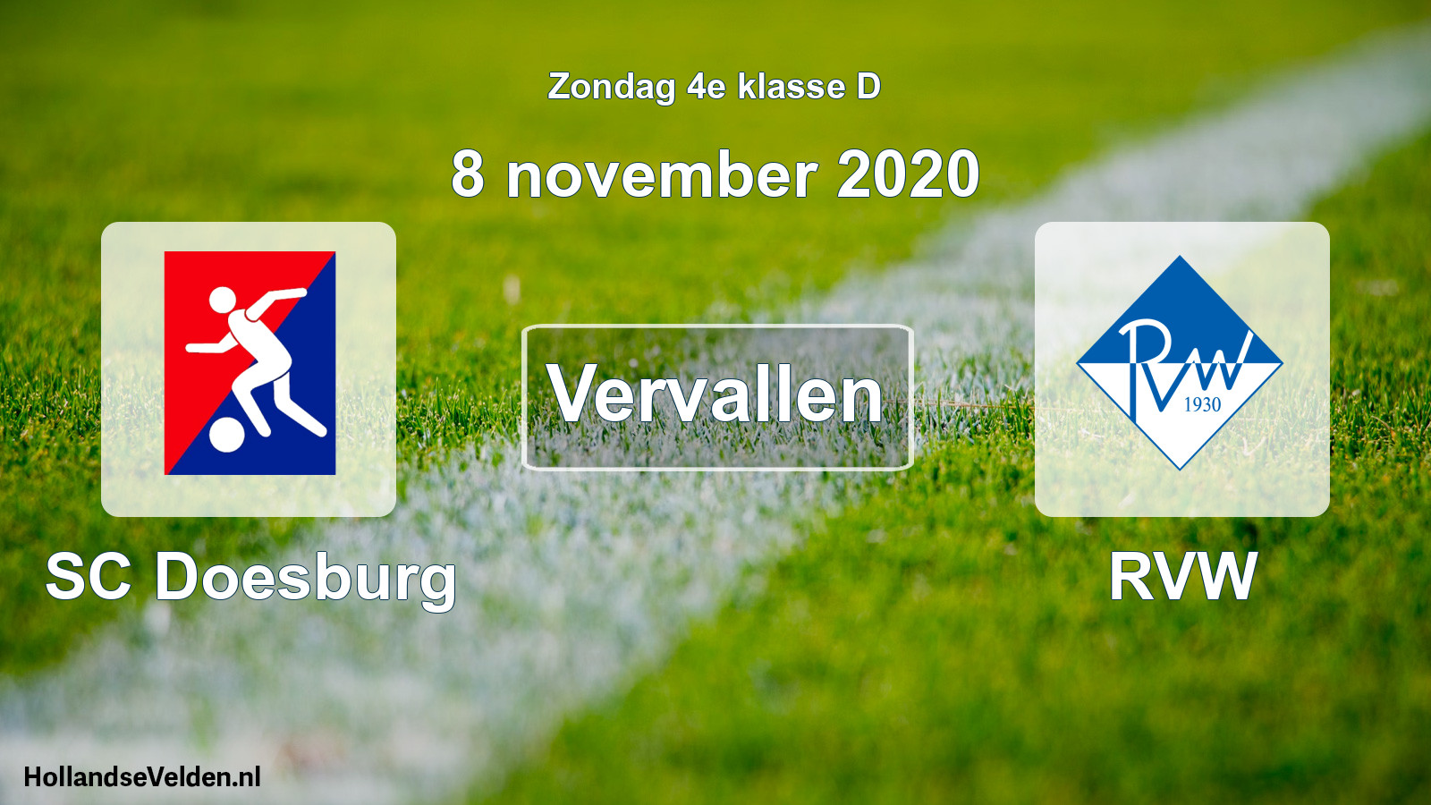 Scheduled Match: SC Doesburg - RVW (8 November 2020)