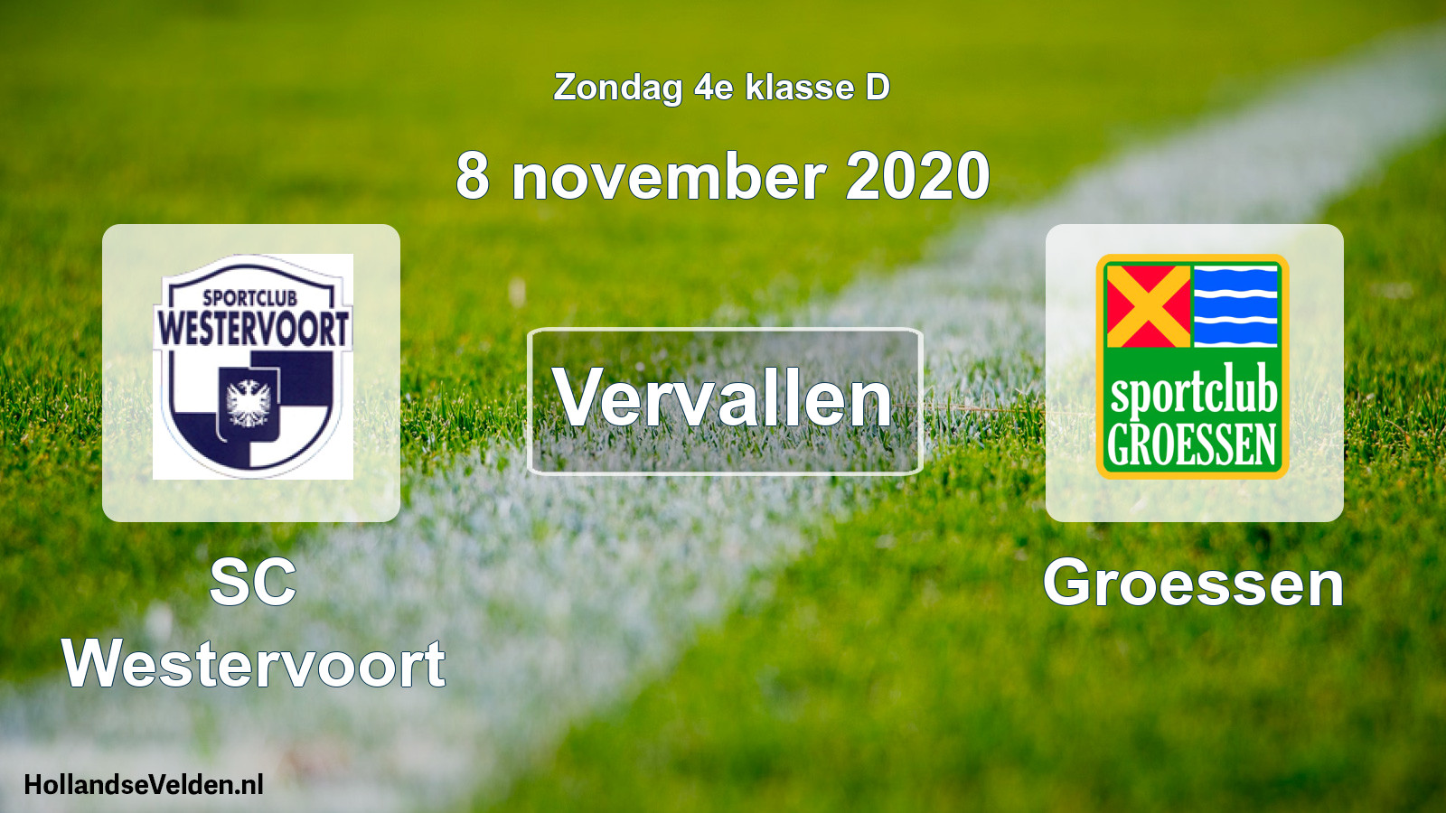Scheduled Match: SC Westervoort - Groessen (8 November 2020)