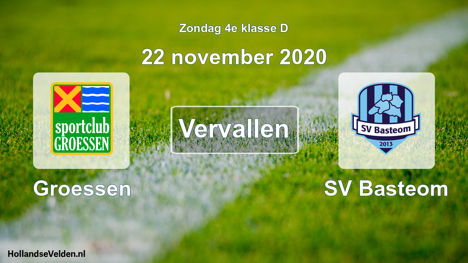 Scheduled Match: Groessen - SV Basteom (22 November 2020)
