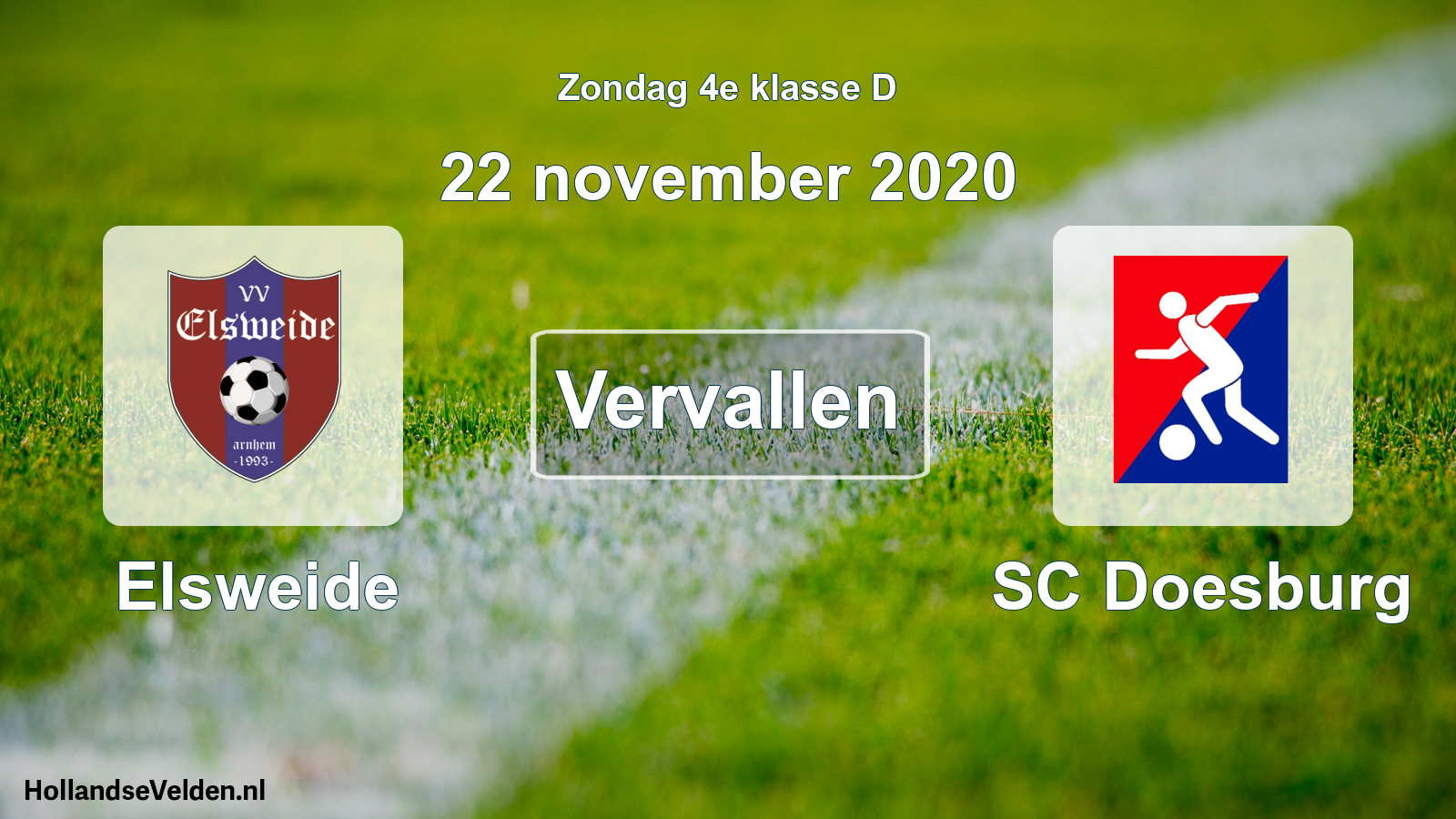 Scheduled Match: Elsweide - SC Doesburg (22 November 2020)
