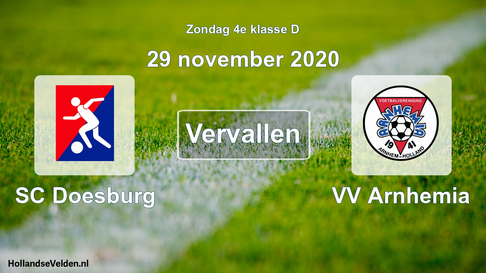 Scheduled Match: SC Doesburg - VV Arnhemia (29 November 2020)