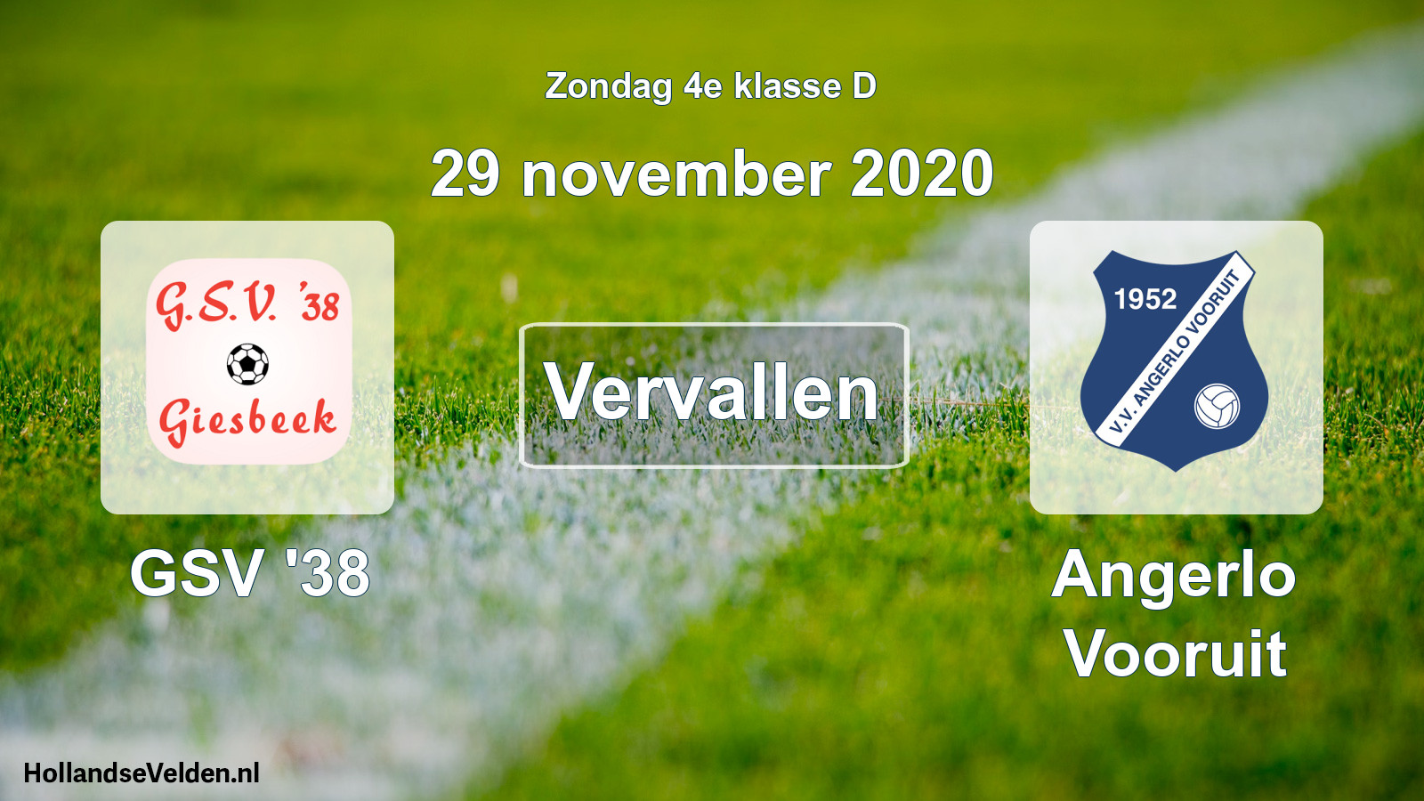 Scheduled Match: GSV '38 - Angerlo Vooruit (29 November 2020)