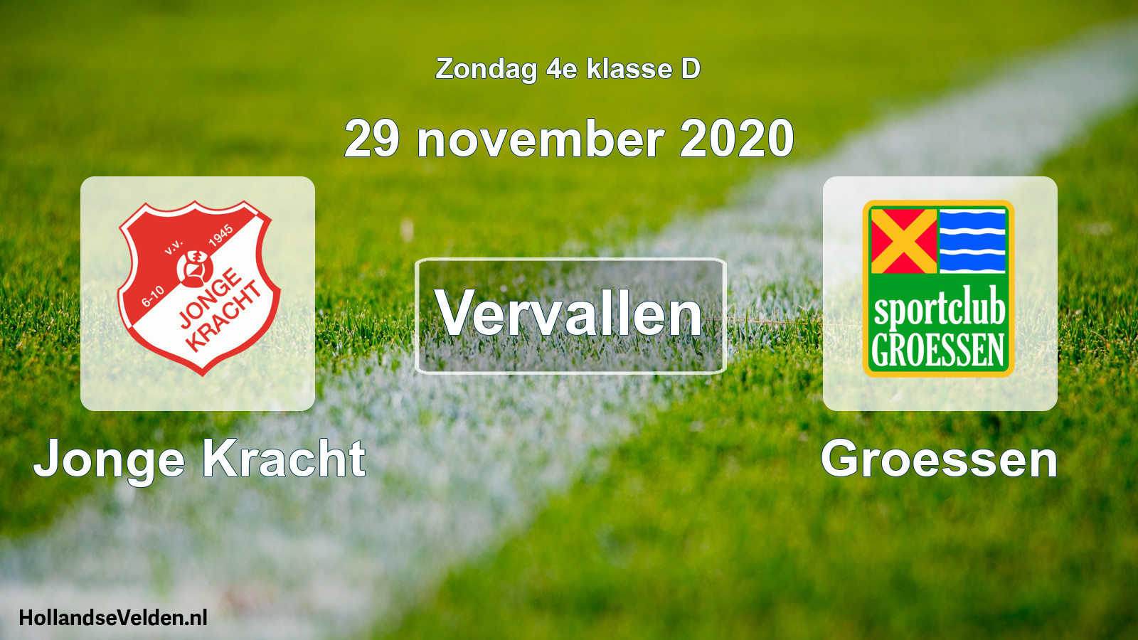 Scheduled Match: Jonge Kracht - Groessen (29 November 2020)