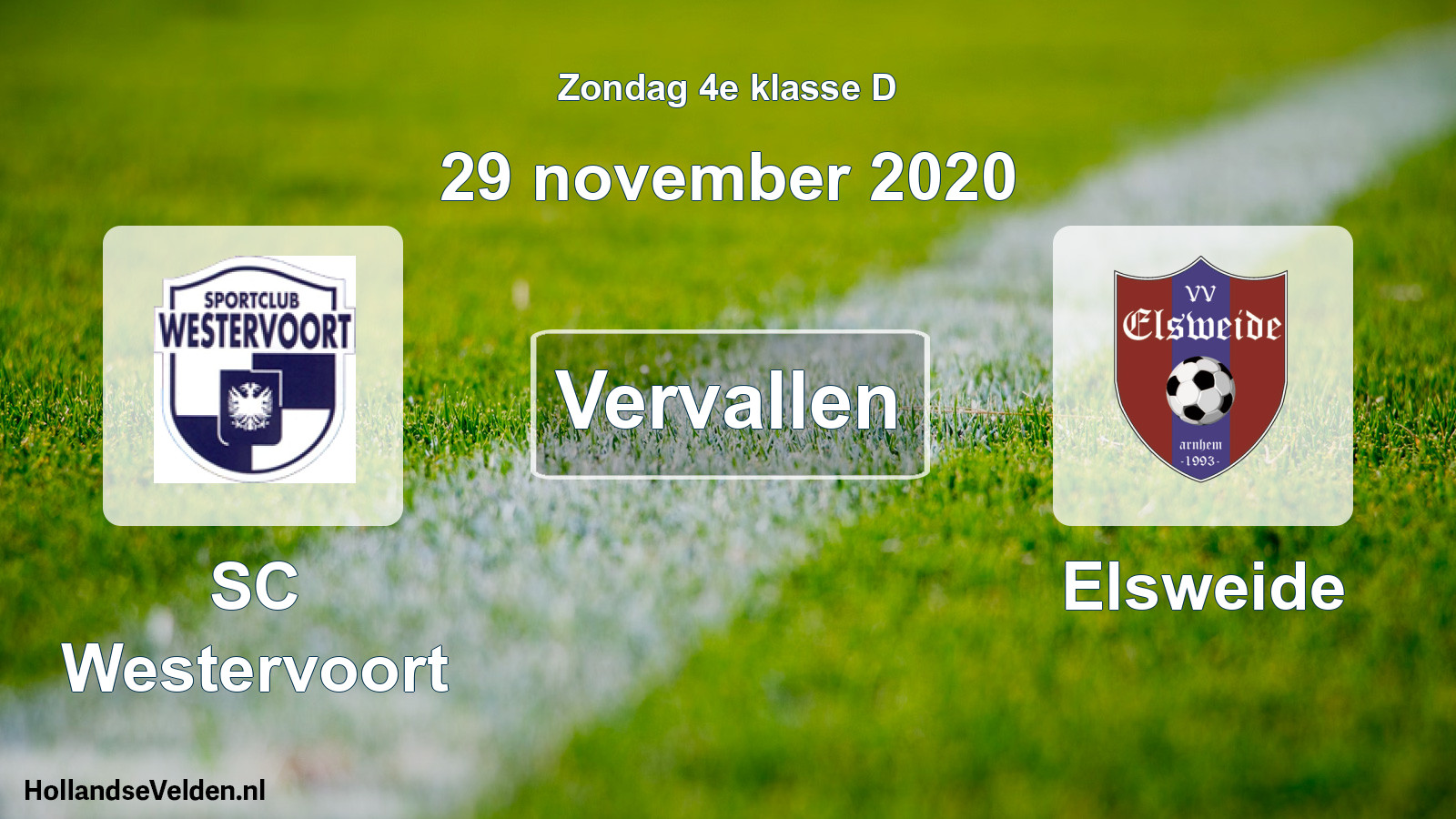 Scheduled Match: SC Westervoort - Elsweide (29 November 2020)