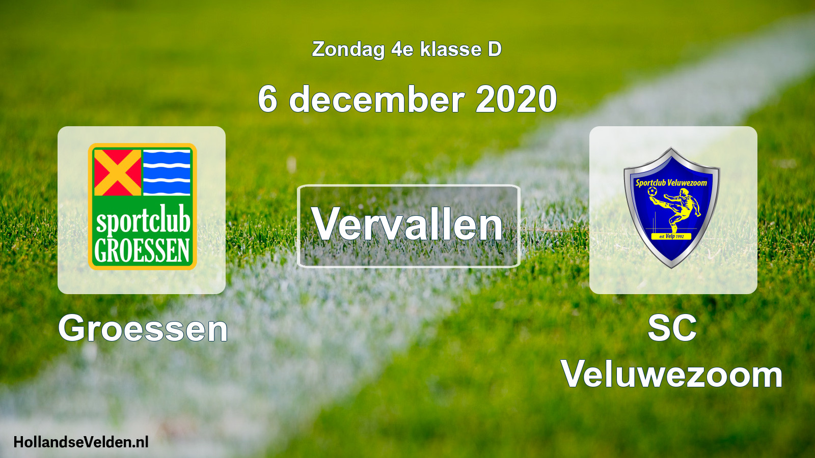 Scheduled Match: Groessen - SC Veluwezoom (6 December 2020)
