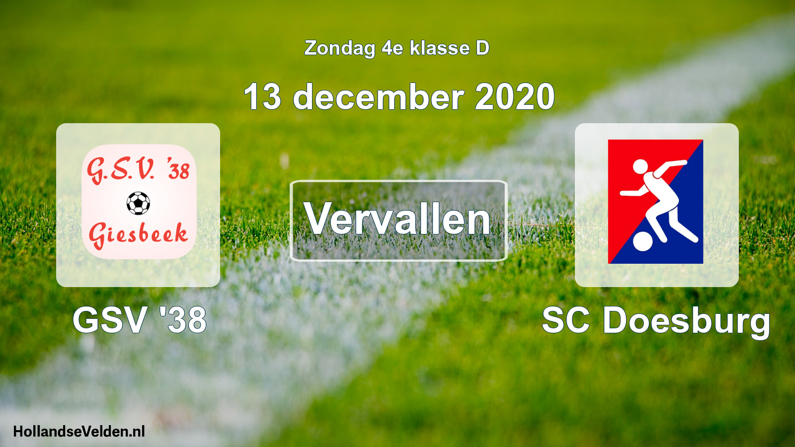 Scheduled Match: GSV '38 - SC Doesburg (13 December 2020)
