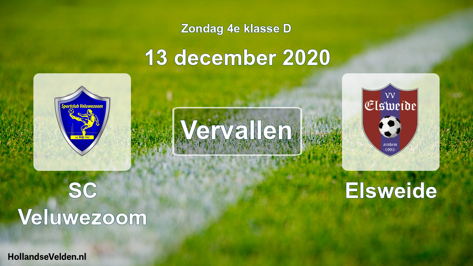 Scheduled Match: SC Veluwezoom - Elsweide (13 December 2020)