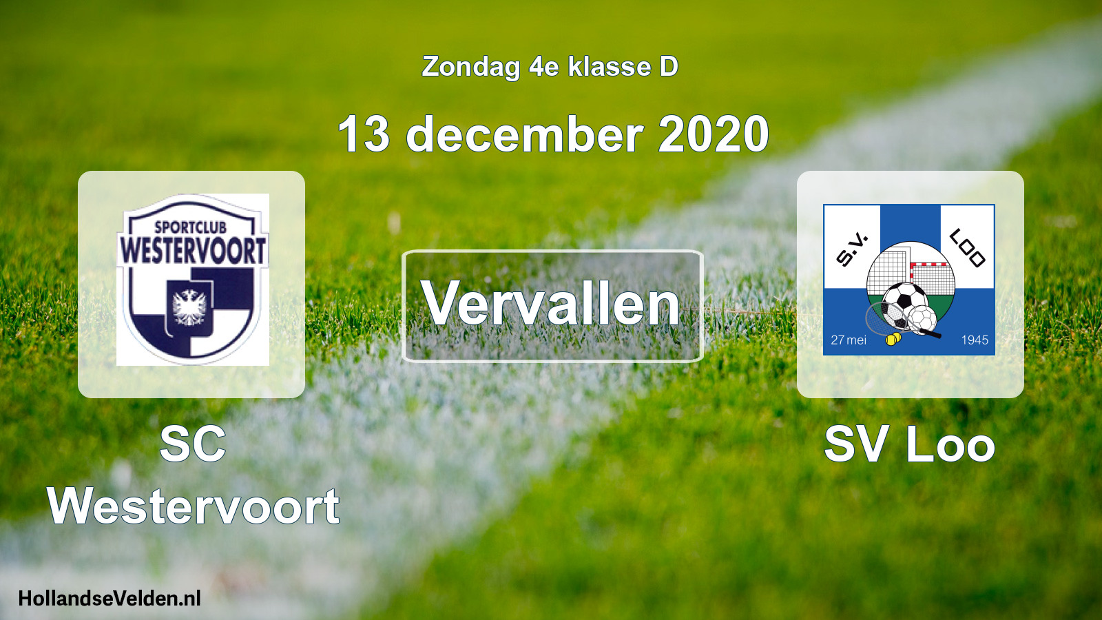 Scheduled Match: SC Westervoort - SV Loo (13 December 2020)